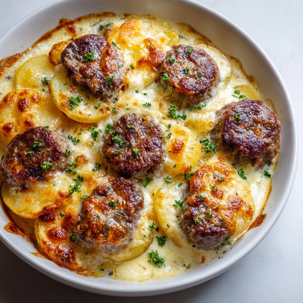 Garlic Parmesan Beef Chops with Cheesy Scalloped Potatoes Recipe