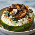 Spinach, Mushroom, and Ricotta Stuffed Zucchini Recipe