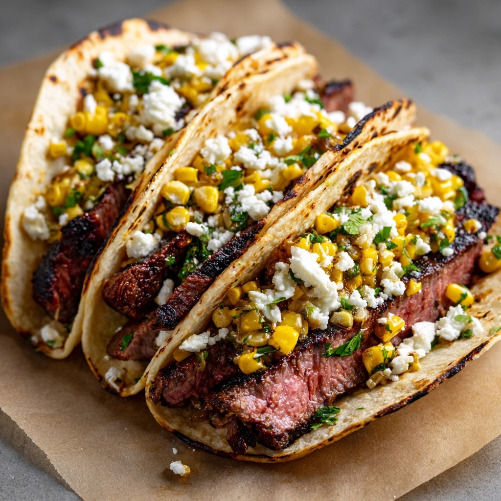 Grilled Steak Elote Tacos Recipe - Recipe Image