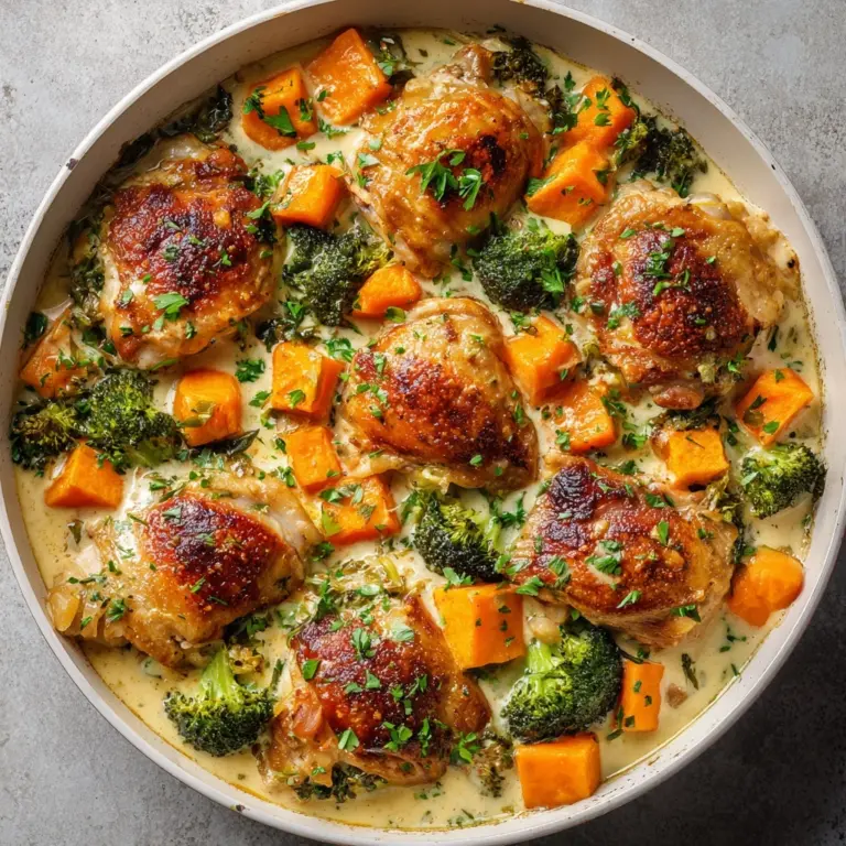 Creamy Garlic Chicken & Vegetables Recipe