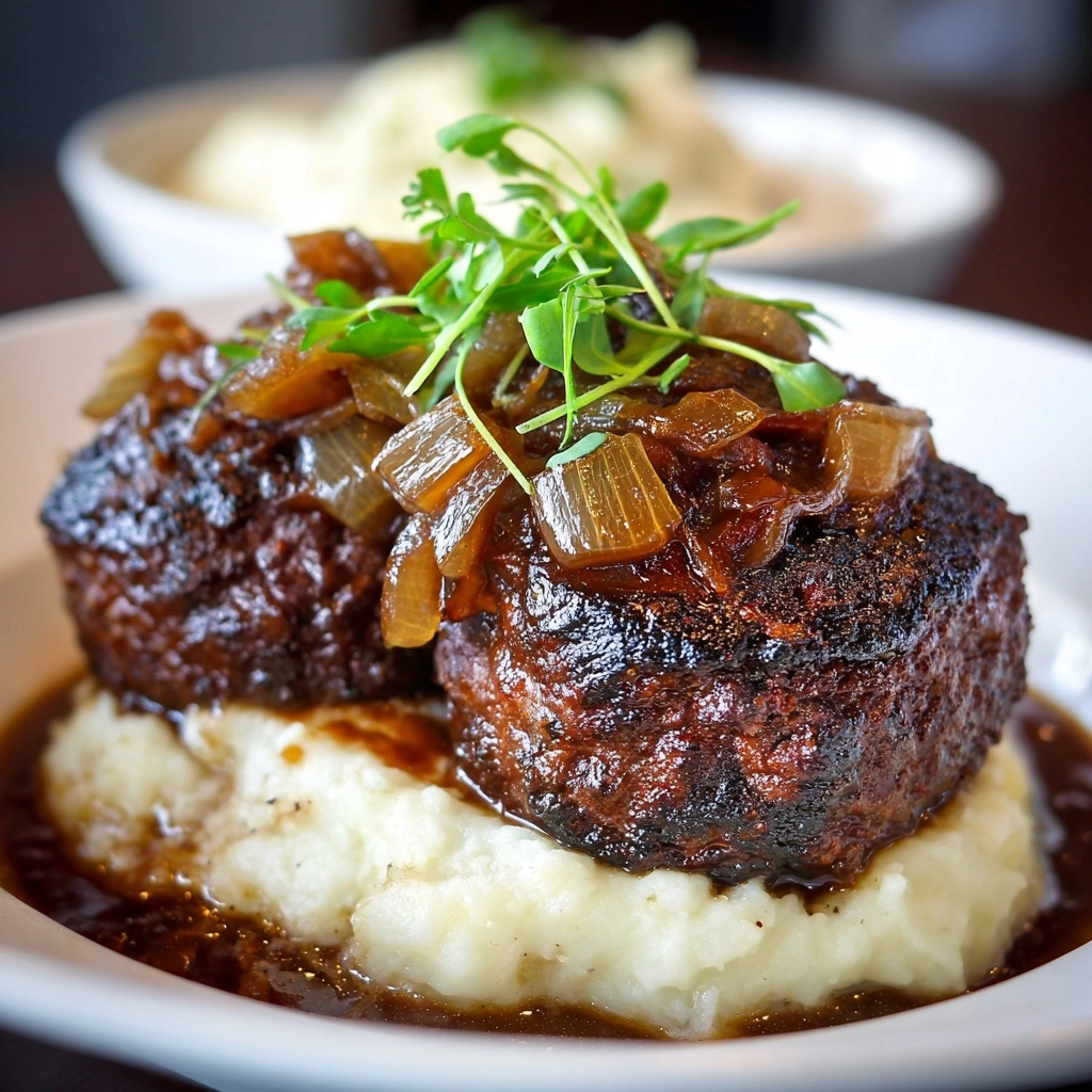 Salisbury Steak with Onion Gravy Recipe - Recipe Image