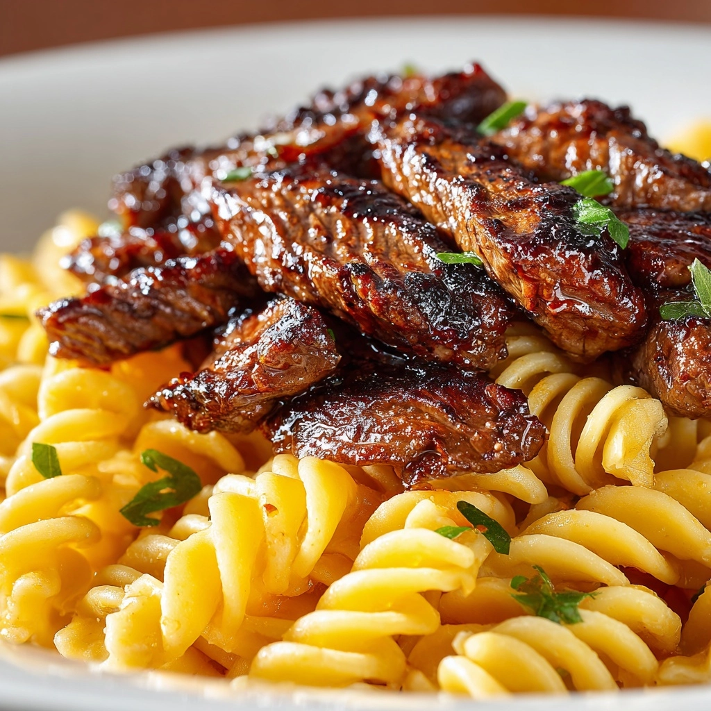 Sticky Honey Garlic Steak and Rotini Recipe