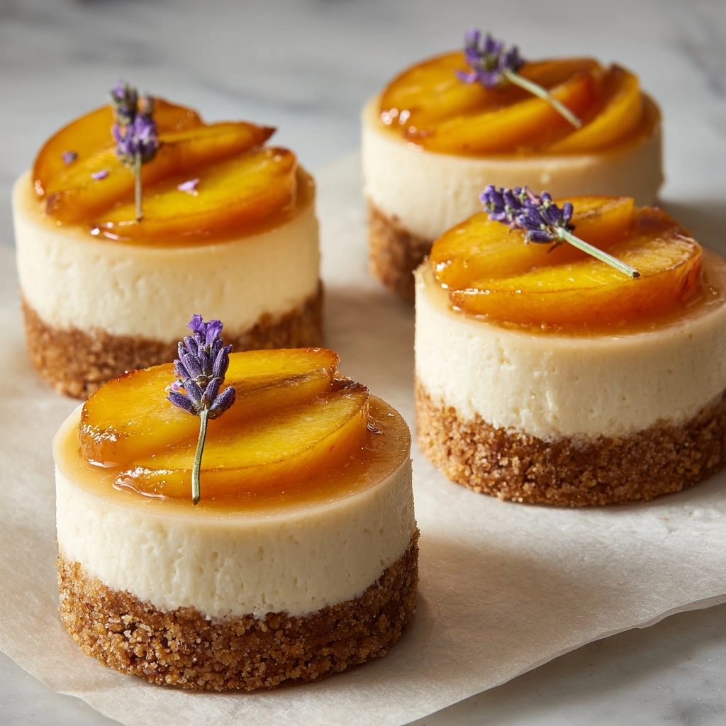 Peaches and Hay Mini Cheesecakes with Honey Recipe - Recipe Image