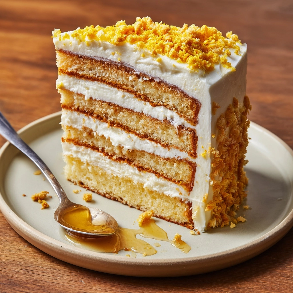 Layered Cornbread Cake with Whipped Honey Butter Frosting Recipe - Recipe Image