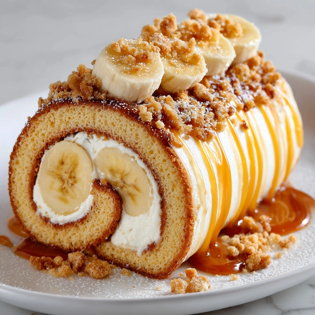 Caramel Banana Cake Roll Recipe - Recipe Image