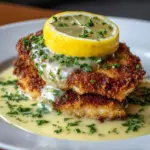 Lemon Pecorino Crusted Chicken with Creamy Lemon Sauce Recipe