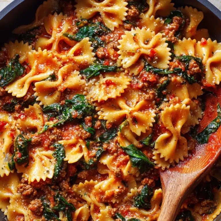 Tomato Spinach Sausage Pasta Recipe