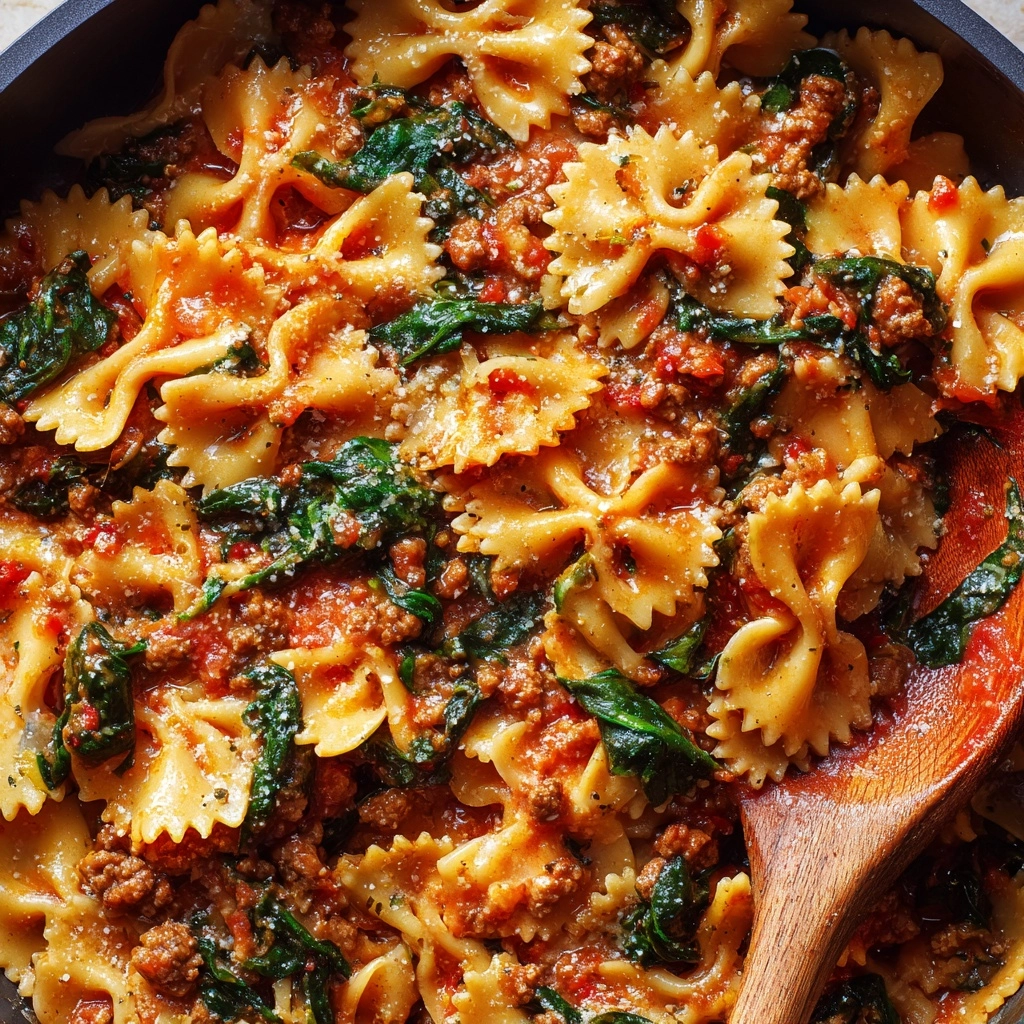 Tomato Spinach Sausage Pasta Recipe - Recipe Image