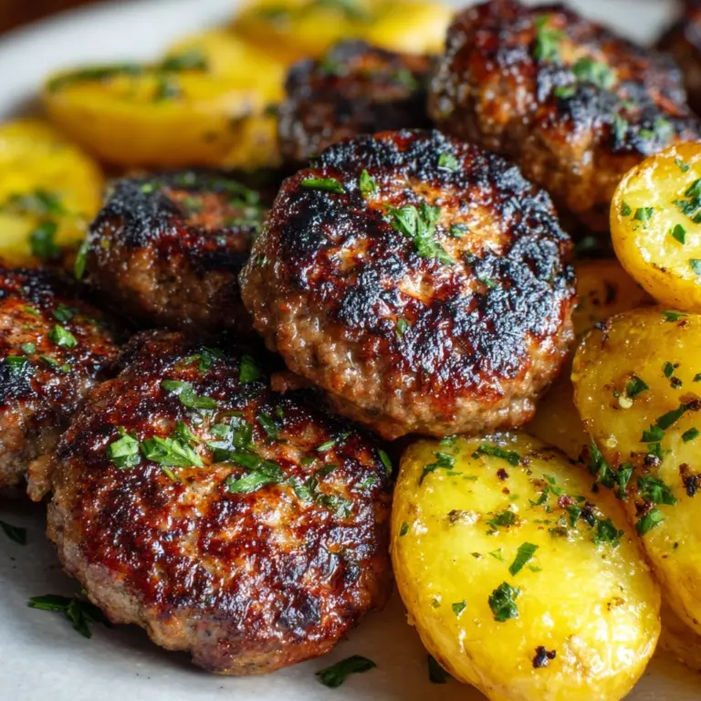 Mini Meat Patties with Pan-Fried Potatoes Recipe