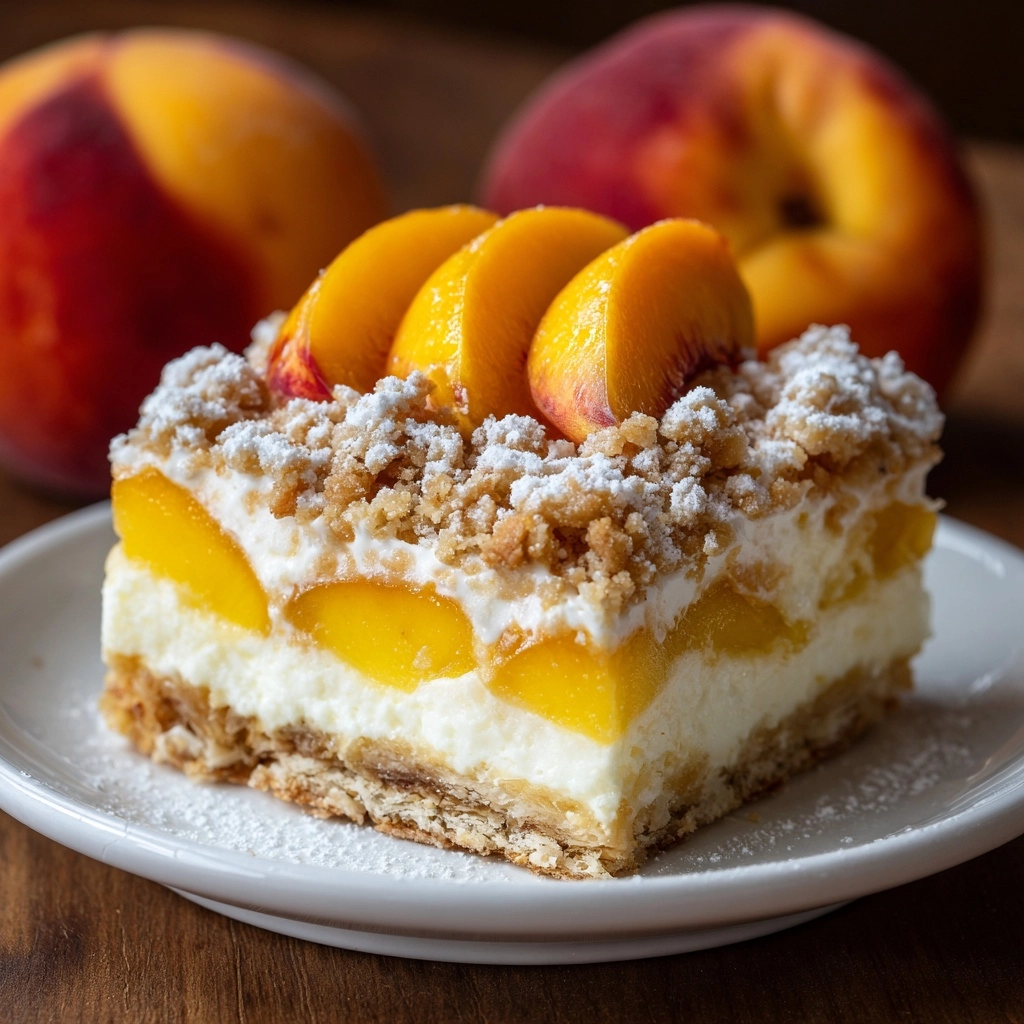 Peaches and Cream Pie Bars Recipe - Recipe Image