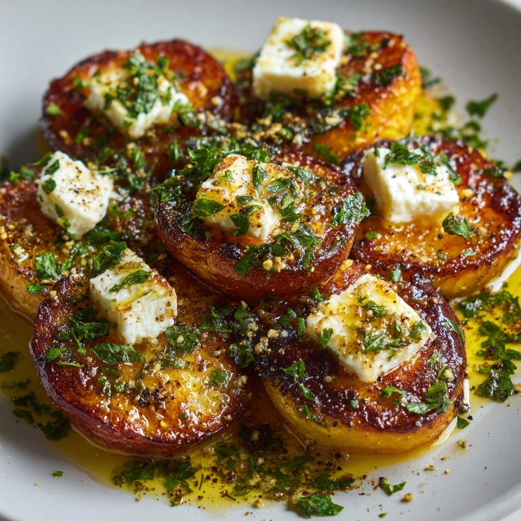 Roasted Potatoes with Baked Feta and Garlic Recipe - Recipe Image