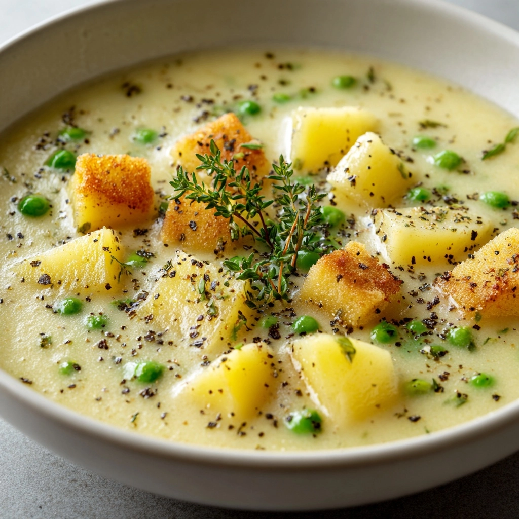 Creamy Potato and Pea Chowder Recipe - Recipe Image