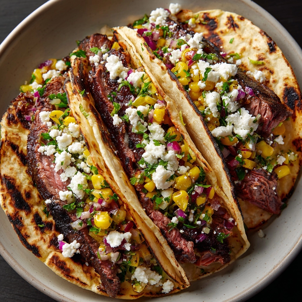 Grilled Steak Elote Tacos Recipe - Recipe Image