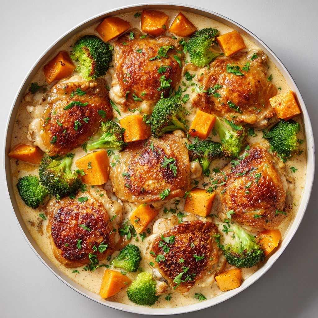 Creamy Garlic Chicken & Vegetables Recipe - Recipe Image