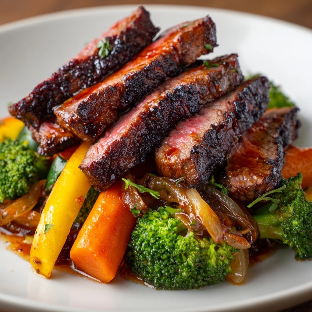 One Pan Balsamic Steak and Veggies Recipe - Recipe Image