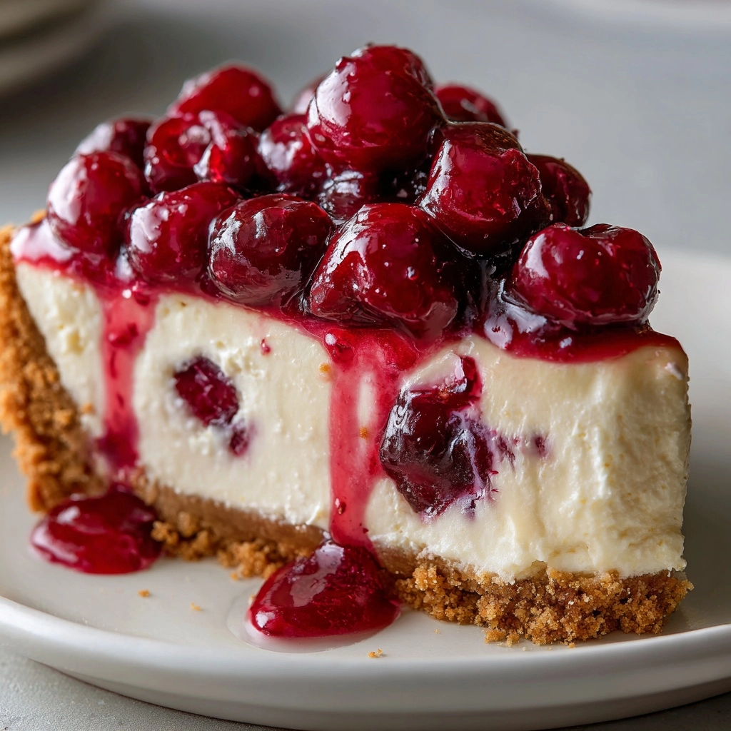 No-Bake Cherry Cheesecake Bars Recipe - Recipe Image