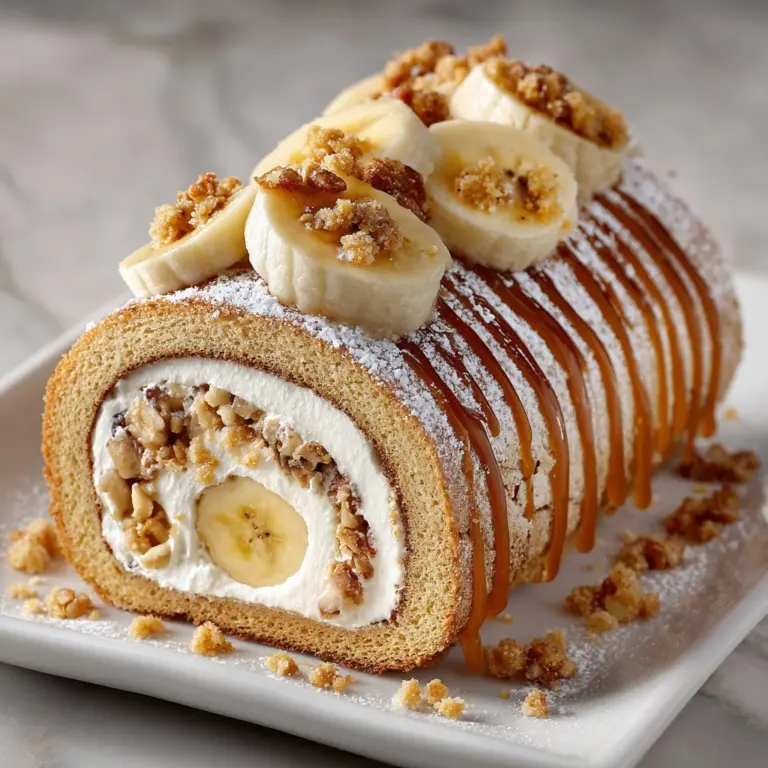 Caramel Banana Cake Roll Recipe