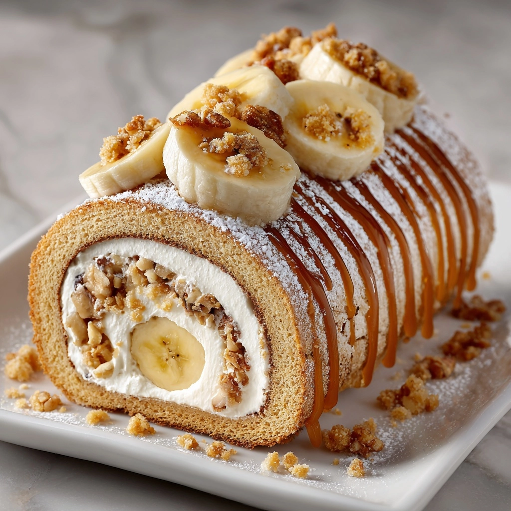 Caramel Banana Cake Roll Recipe - Recipe Image