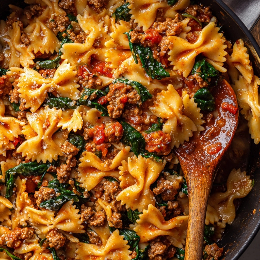 Tomato Spinach Sausage Pasta Recipe - Recipe Image
