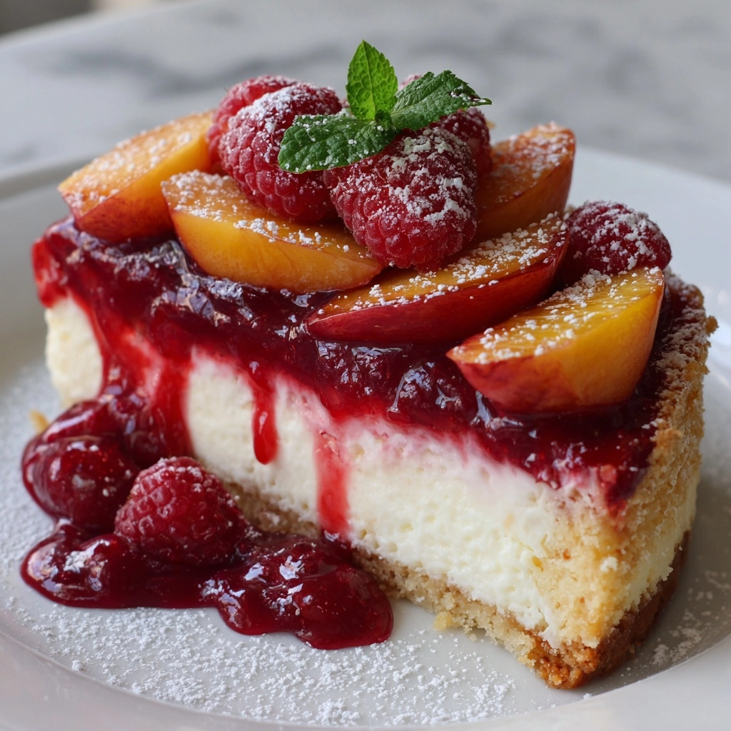 Raspberry Peach Greek Yogurt Cake Recipe
