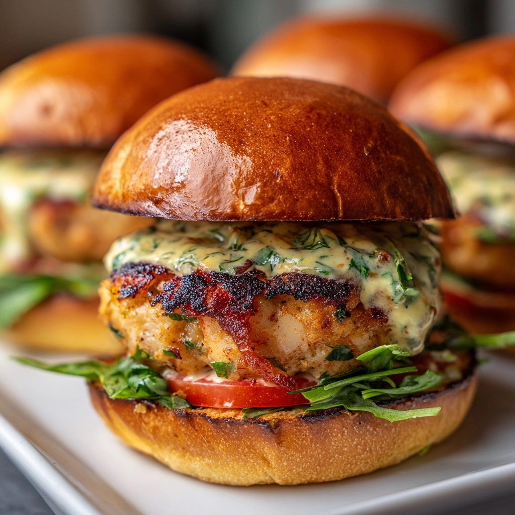 Crab Cake Sliders with Spicy Mayo Recipe - Recipe Image