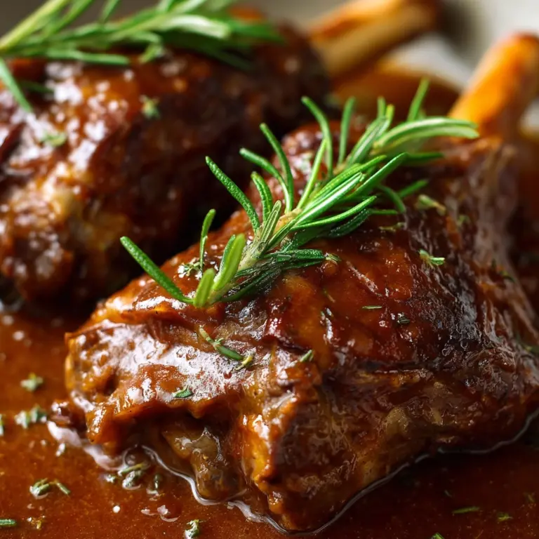 Rosemary Garlic Lamb Shanks Recipe