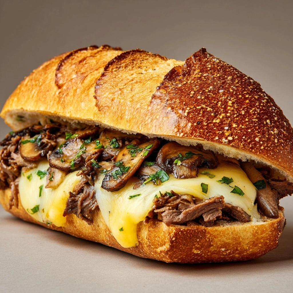 Philly Cheese Steak Sandwich with Mushrooms Recipe