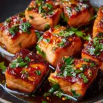 Honey Butter Garlic Glazed Salmon Bites Recipe