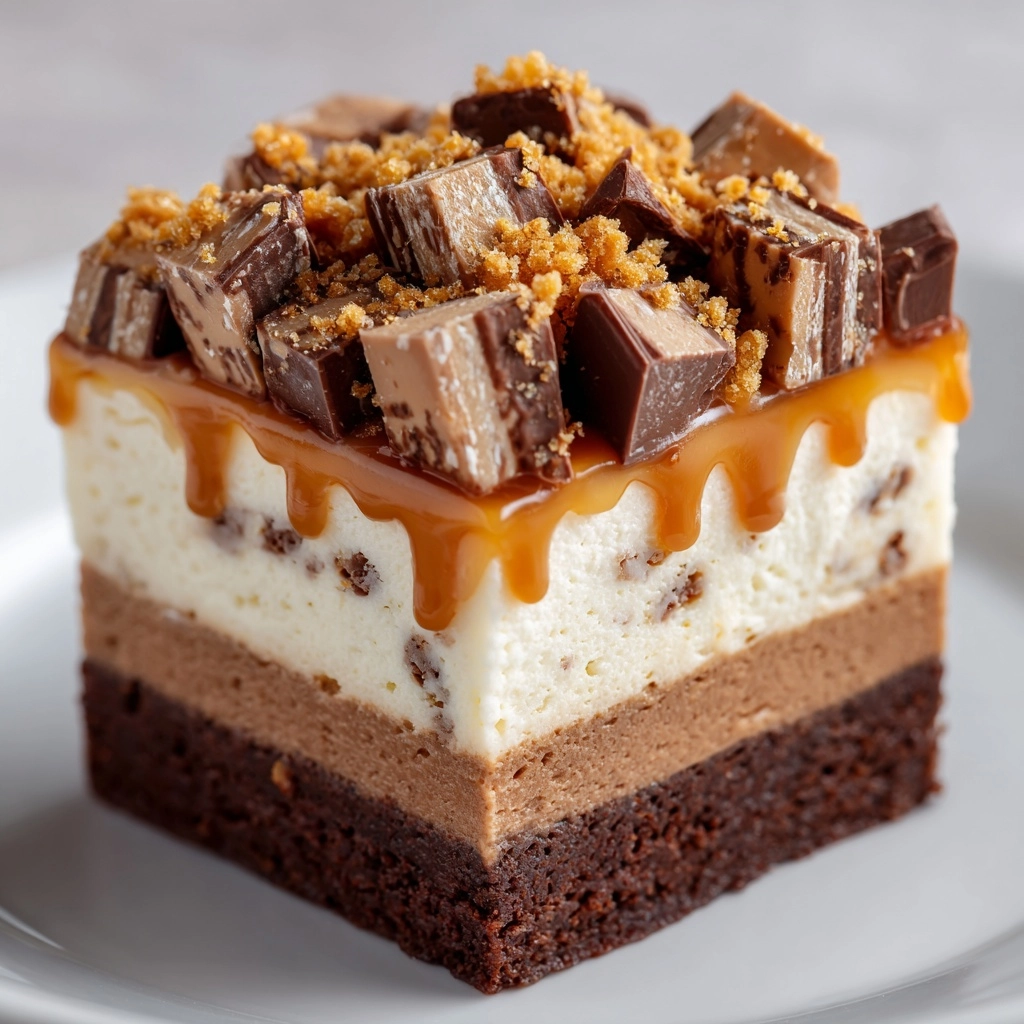 Homemade No-Bake Twix Cheesecake Recipe - Recipe Image