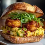 Crispy Fried Shrimp Burger with Homemade Sauce Recipe