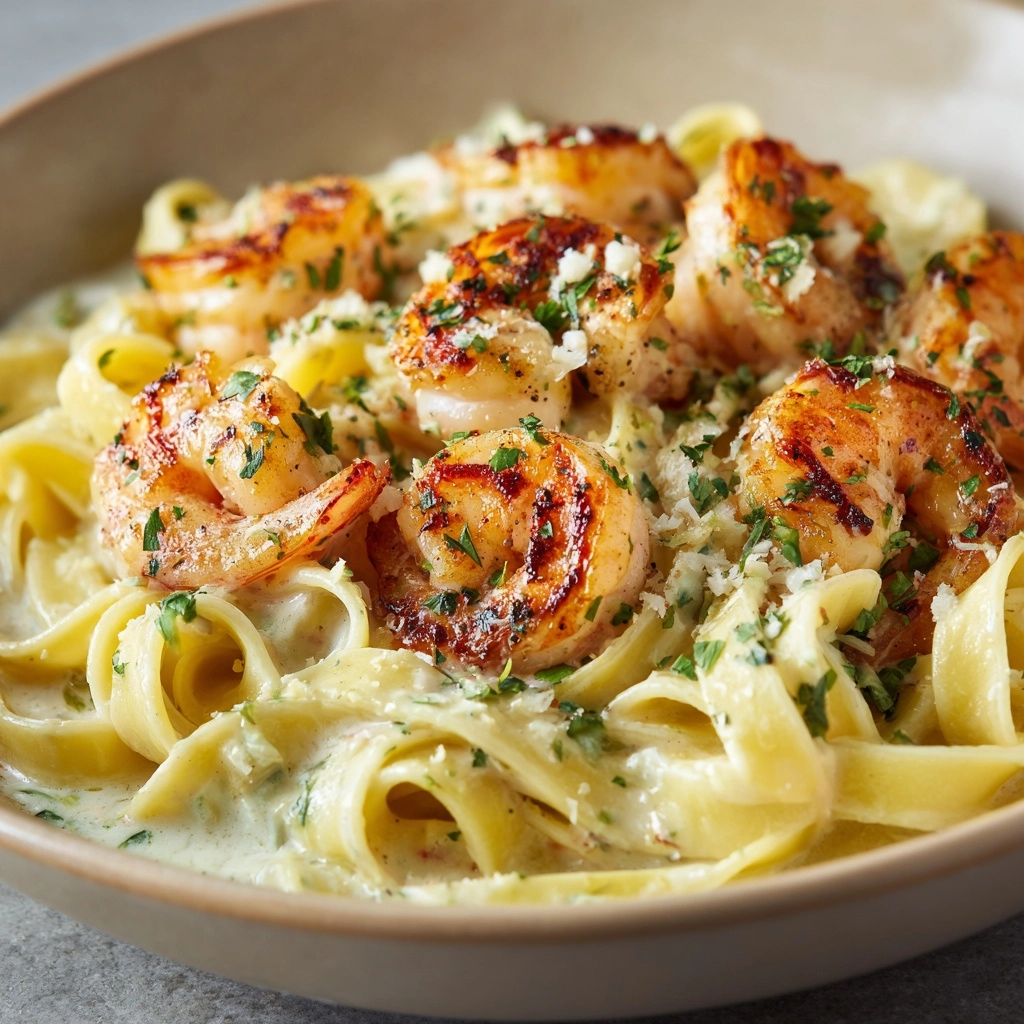 Creamy Tuscan Shrimp Linguine Recipe - Recipe Image