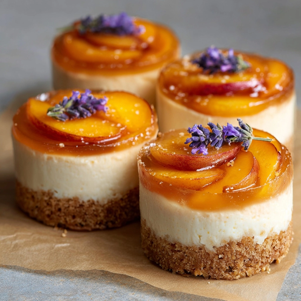 Peaches and Hay Mini Cheesecakes with Honey Recipe
