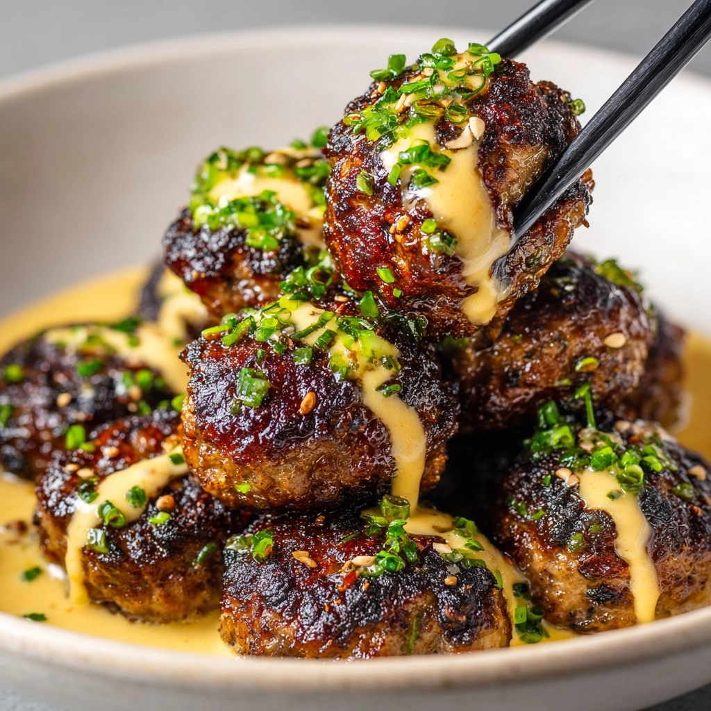 Korean BBQ Meatballs with Spicy Mayo Dip Recipe - Recipe Image
