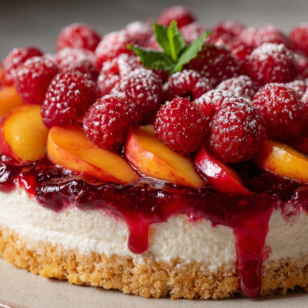 Raspberry Peach Greek Yogurt Cake Recipe - Recipe Image