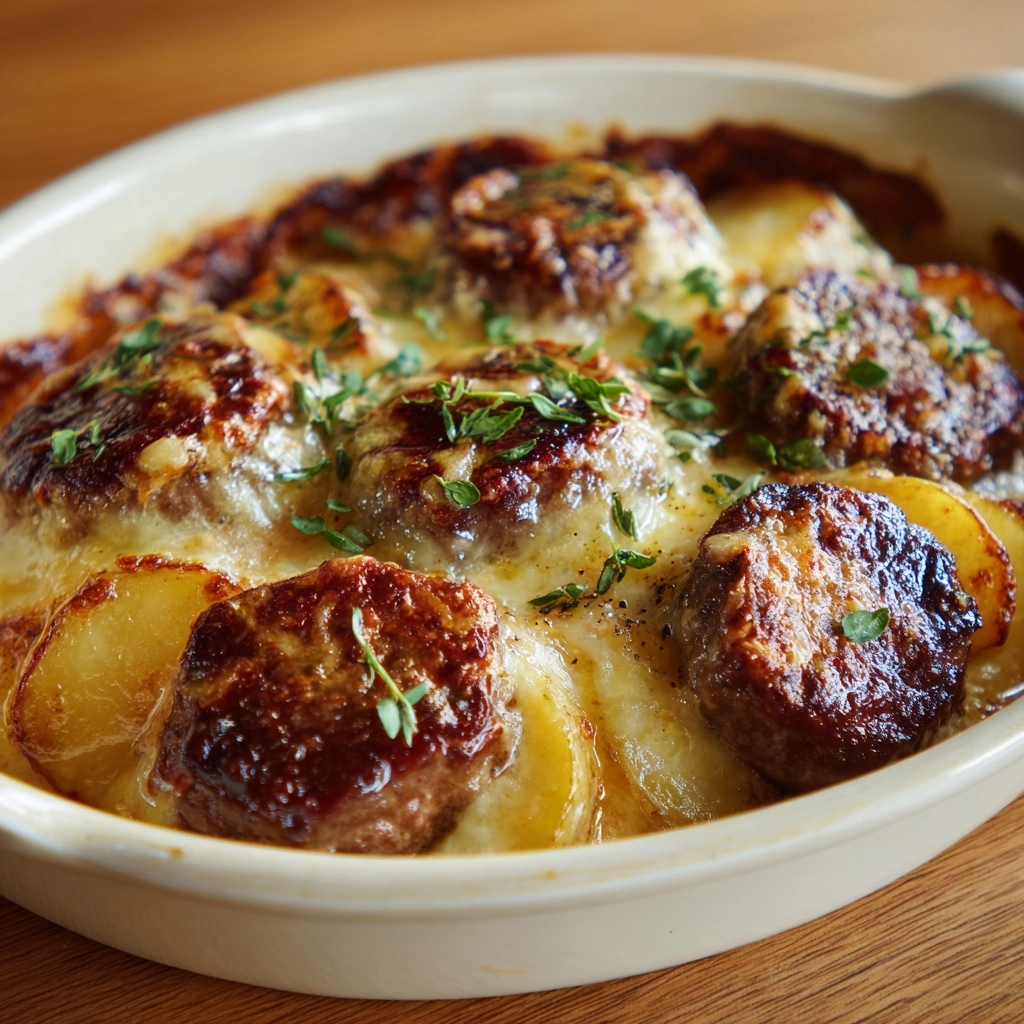 Garlic Parmesan Beef Chops with Cheesy Scalloped Potatoes Recipe - Recipe Image
