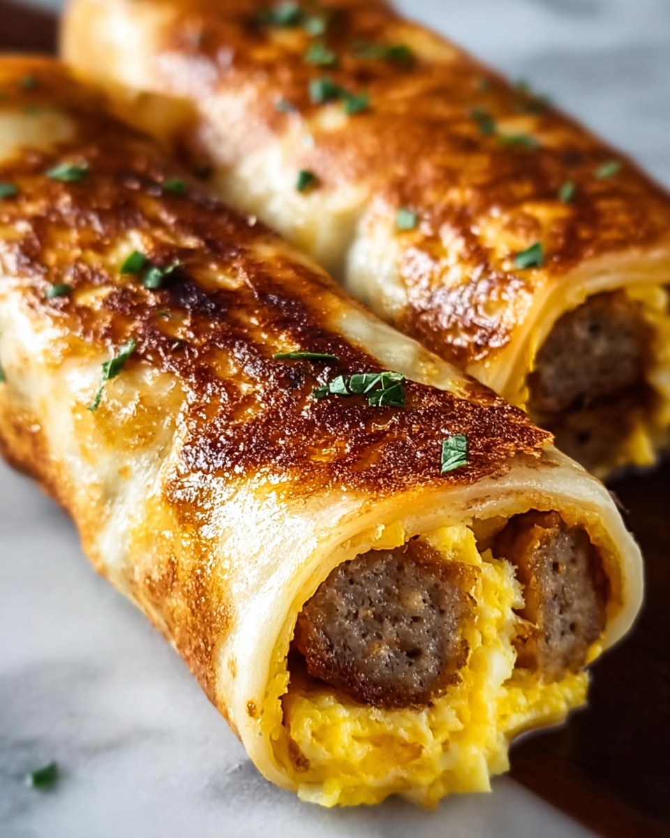 Sausage, Egg, and Cheese Breakfast Roll-Ups Recipe - Recipe Image
