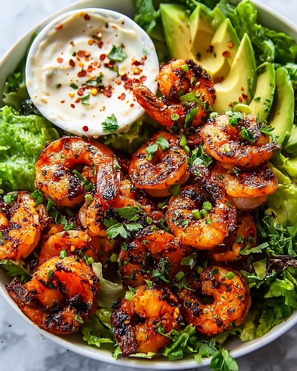 Hot Honey Blackened Shrimp Caesar Salad Recipe - Recipe Image