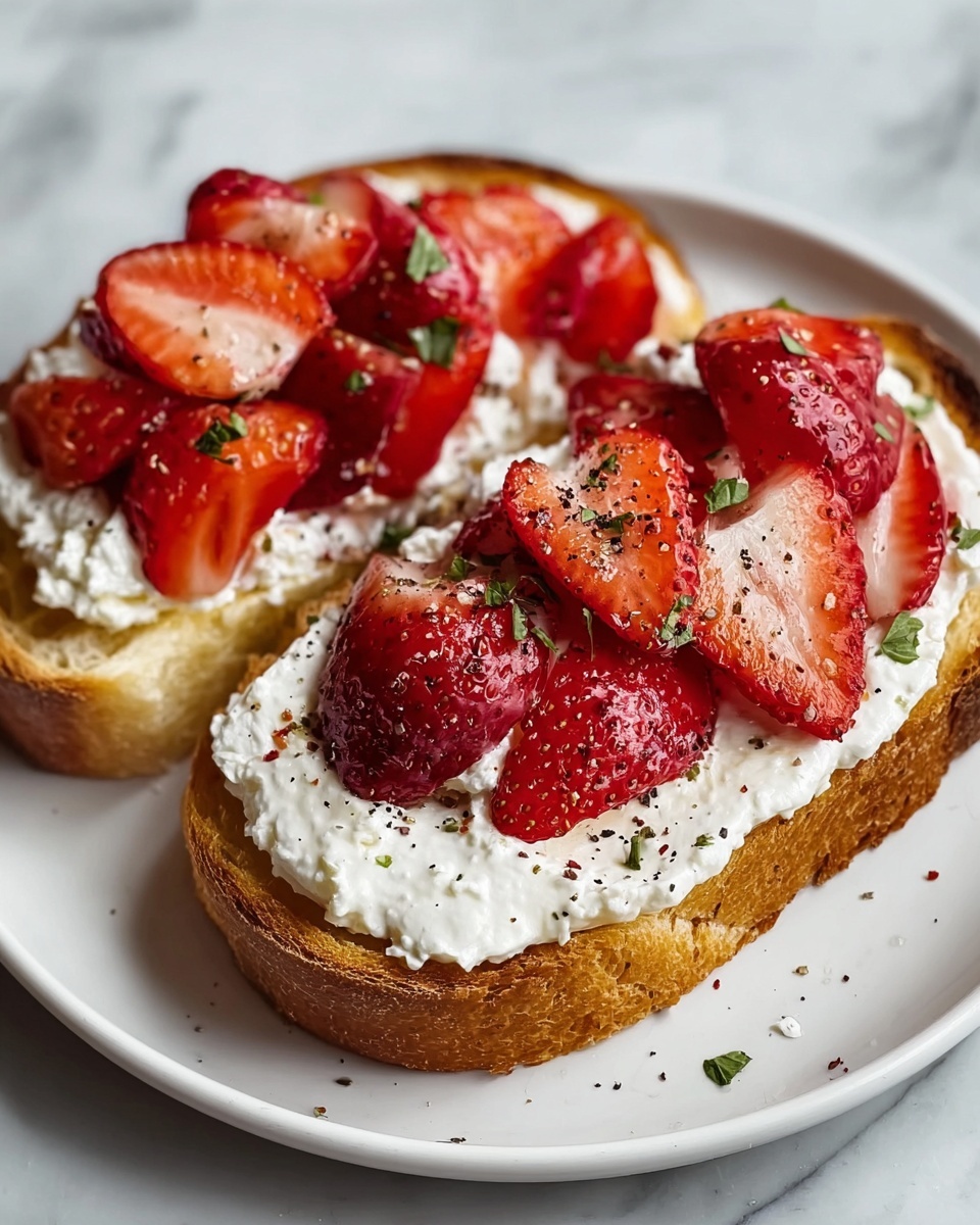 Roasted Strawberry Whipped Ricotta Toast Recipe - Recipe Image