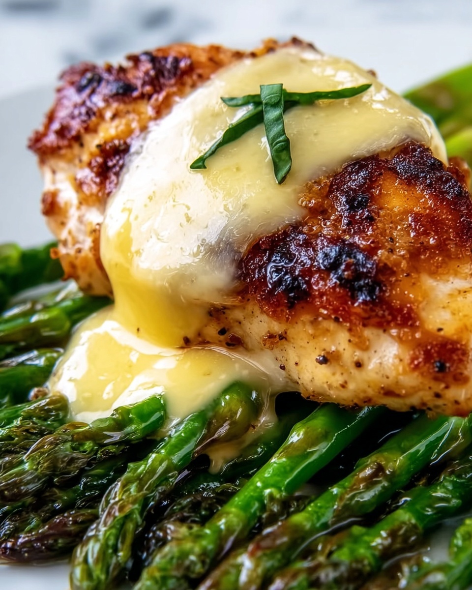 Honey Mustard Chicken with Roasted Asparagus and Cheese Recipe - Recipe Image
