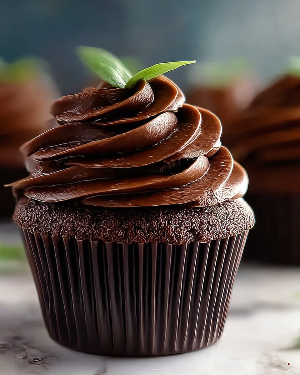 Double Chocolate Cupcakes with Rich Chocolate Ganache and Frosting Recipe - Recipe Image