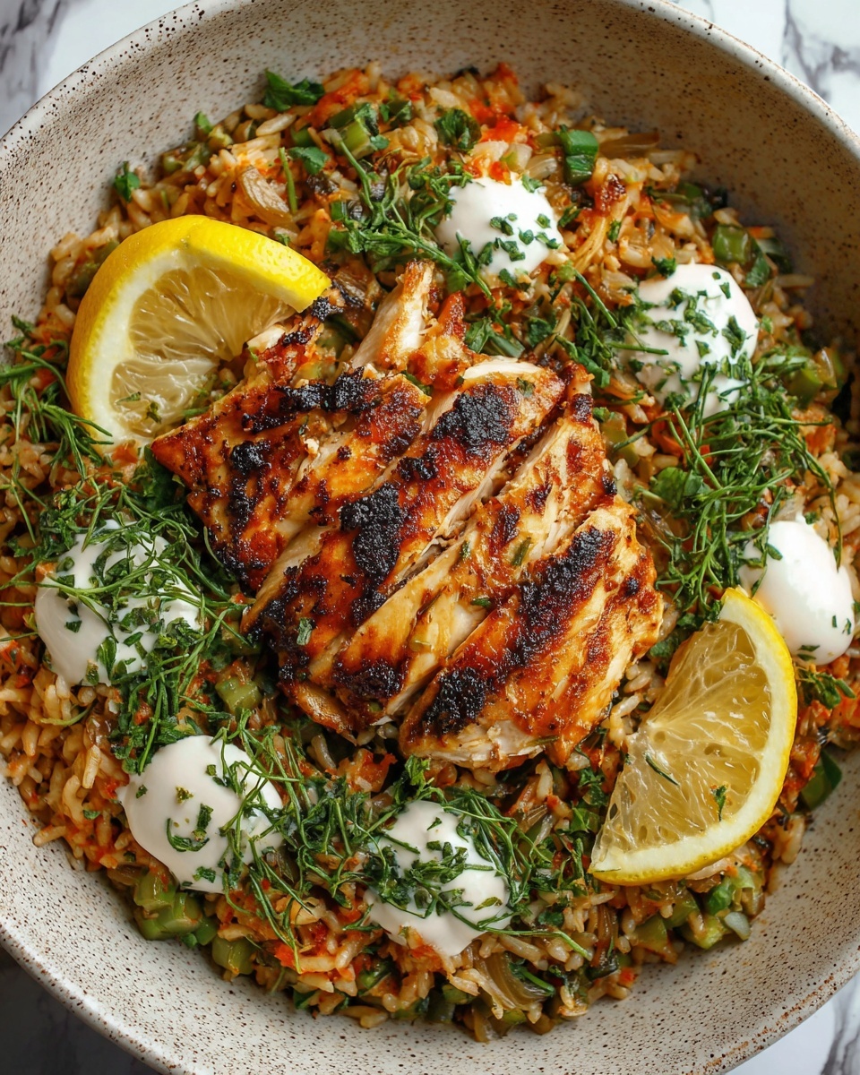 Air Fryer Greek Lemon Chicken and Rice Bake Recipe - Recipe Image
