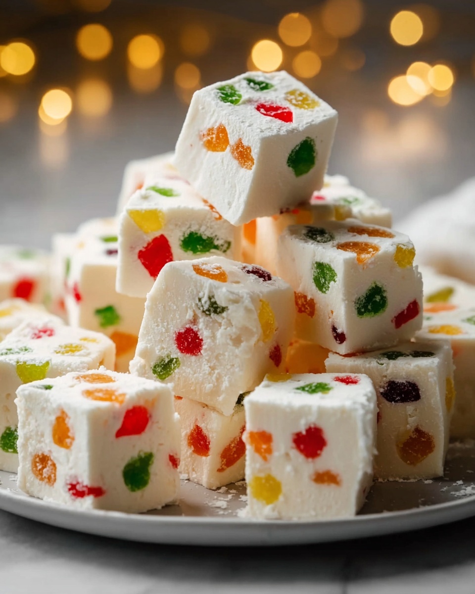 Easy Christmas Gumdrop Nougat Candy Recipe - Recipe Image