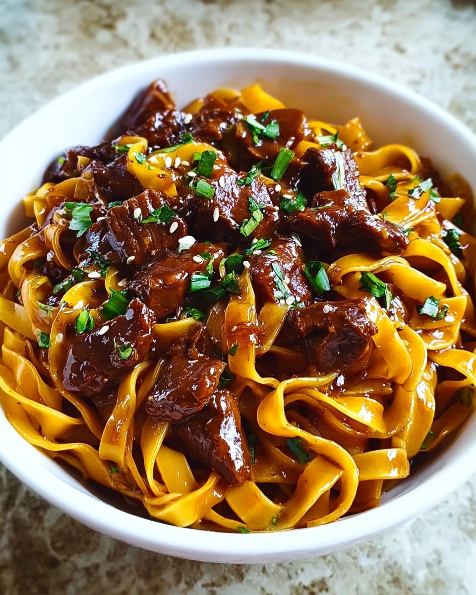 Slow Cooker Korean Beef Noodles Recipe - Recipe Image