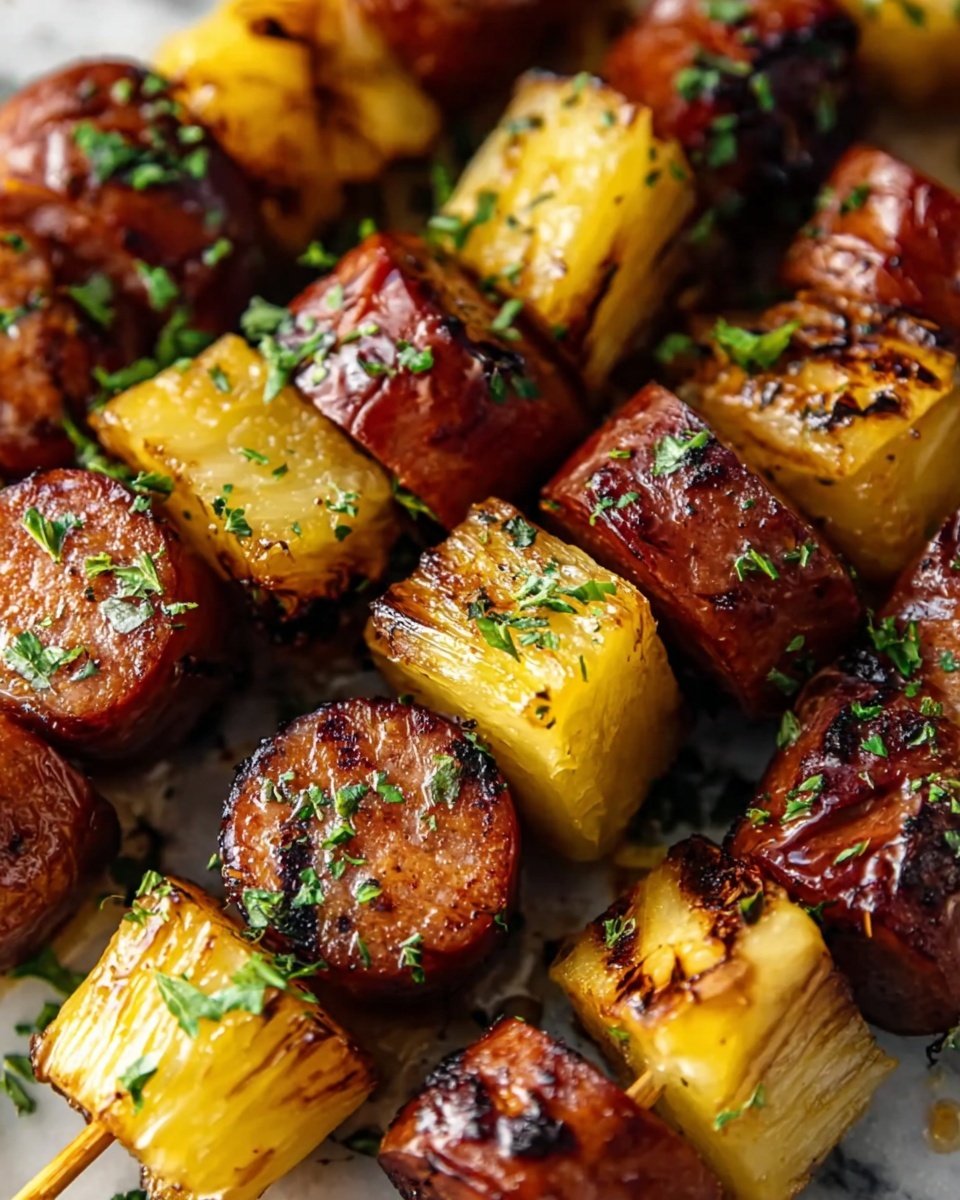 Pineapple Hasselback Kielbasa Bites Recipe - Recipe Image