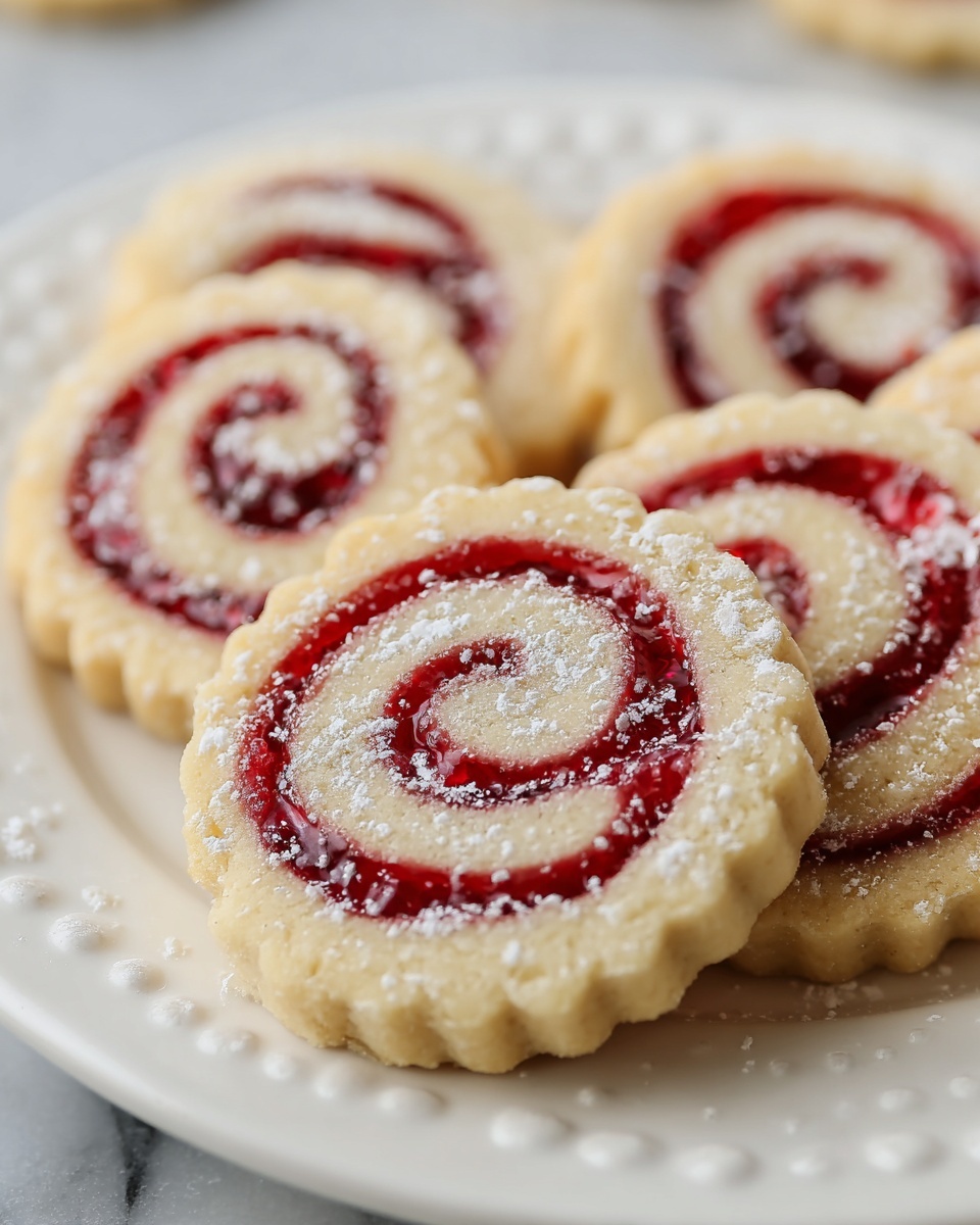 Raspberry Swirl Shortbread Cookies Recipe - Recipe Image