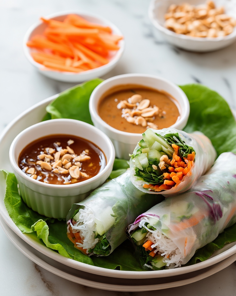 Fresh Spring Rolls with Peanut Sauce Recipe - Recipe Image