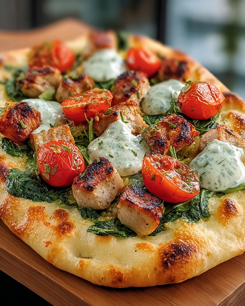 Tzatziki Chicken & Veggie Naan Pizza Recipe - Recipe Image