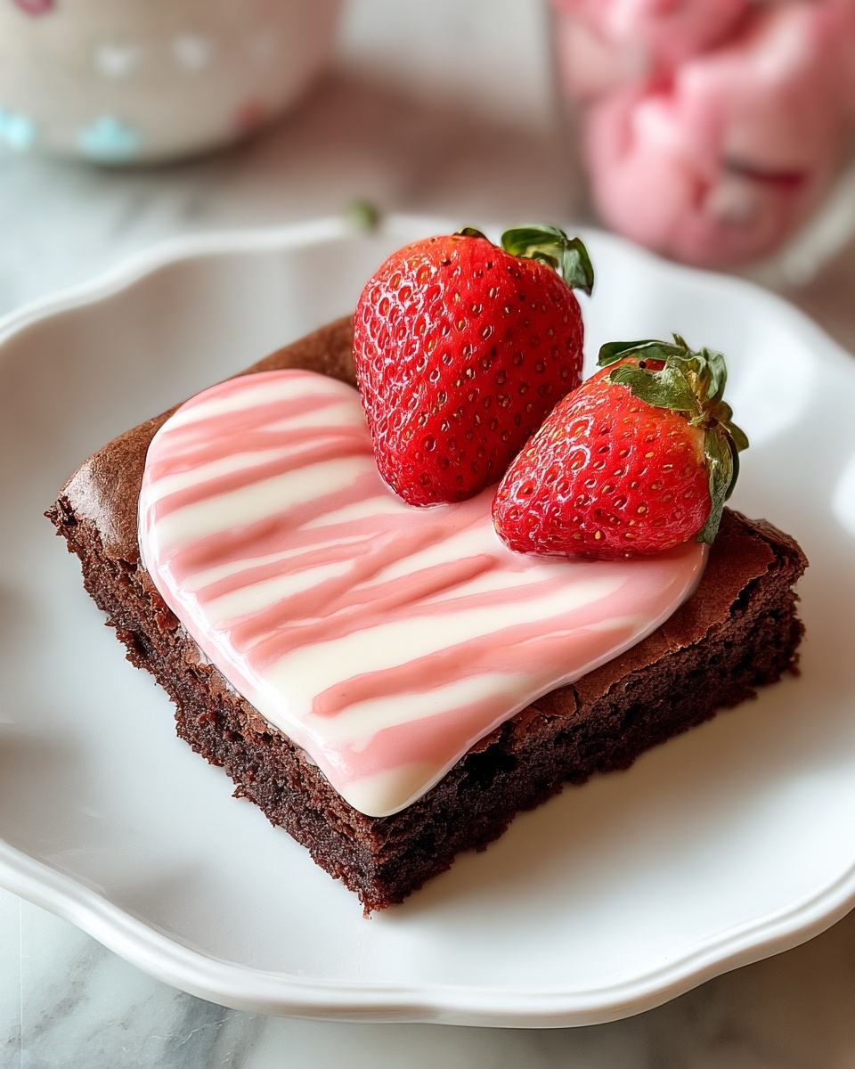 Strawberry Sweetheart Brownies Recipe - Recipe Image