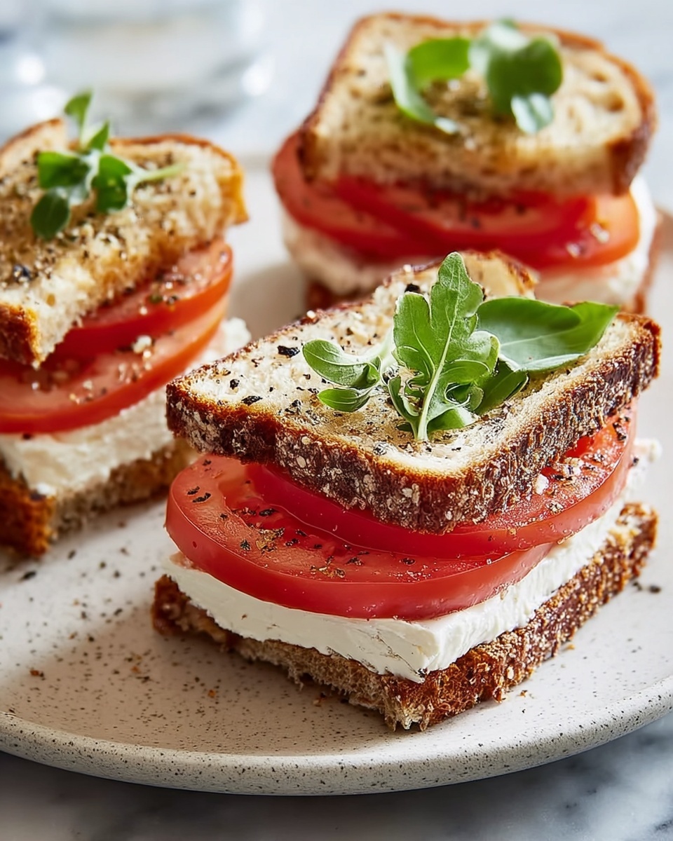 Tomato and Cream Cheese Sandwiches Recipe - Recipe Image