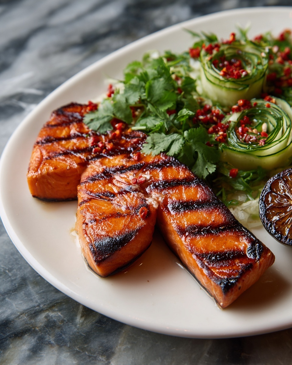 Soy Salmon Steak with Sambal Salad Recipe - Recipe Image